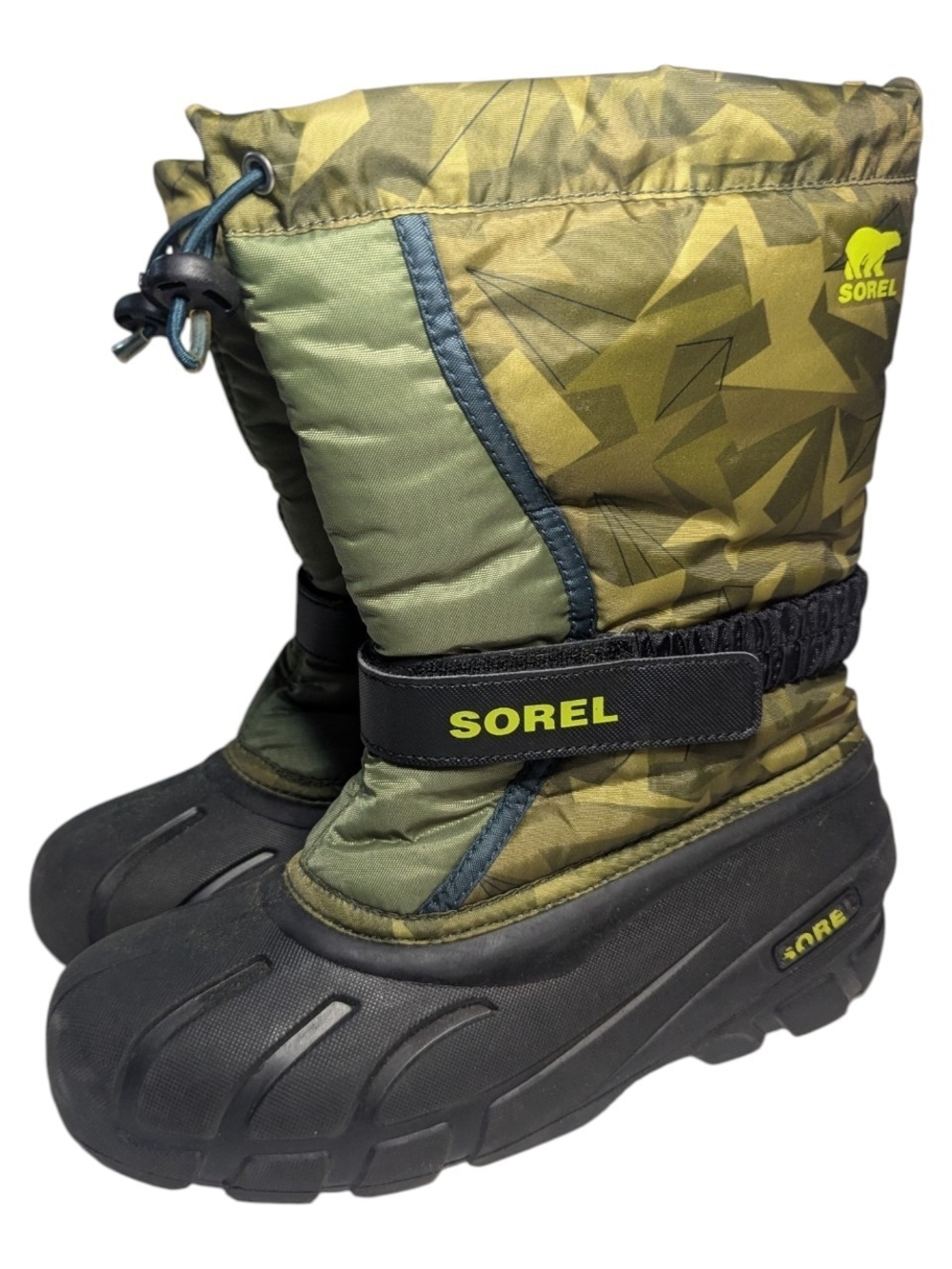 SOREL Youth Kids Winter Boots Sz 6 Camo Waterproof